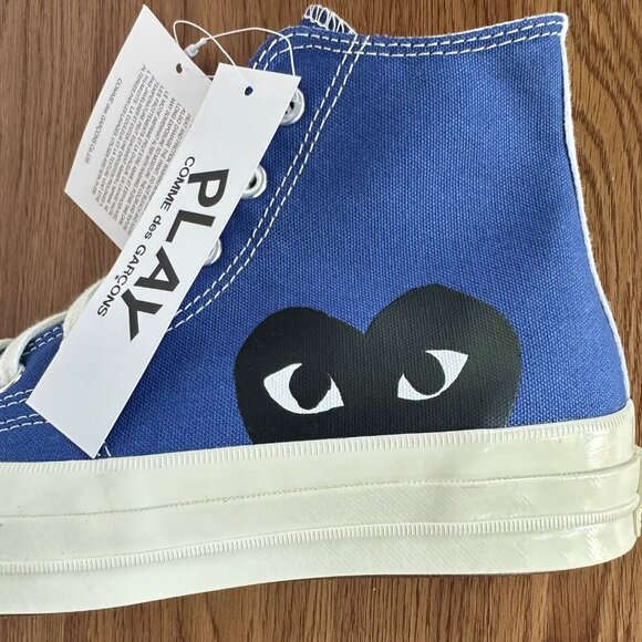 🖤Converse Chuck Taylor Hi Women Shoes Sz 12 Comme des Garcons PLAY Blue 171846C - Picture 12 of 13